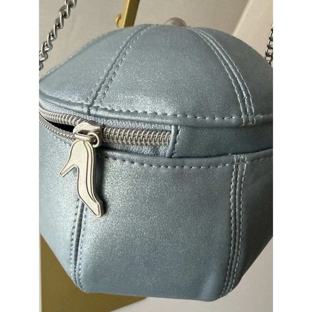 Cinderella Carriage Crossbody Danielle Nicole Brand Purse Silver Chain - Picture 9 of 16